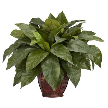 Nearly Natural Birdsnest Fern with Decorative Vase Silk Plant 6659